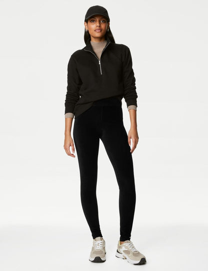 Yüksek Bel Kadife Legging Tayt