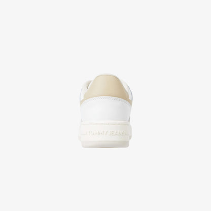 Tommy Jeans Retro Basket Tonal Deri Kadın Bej Spor Ayakkabı