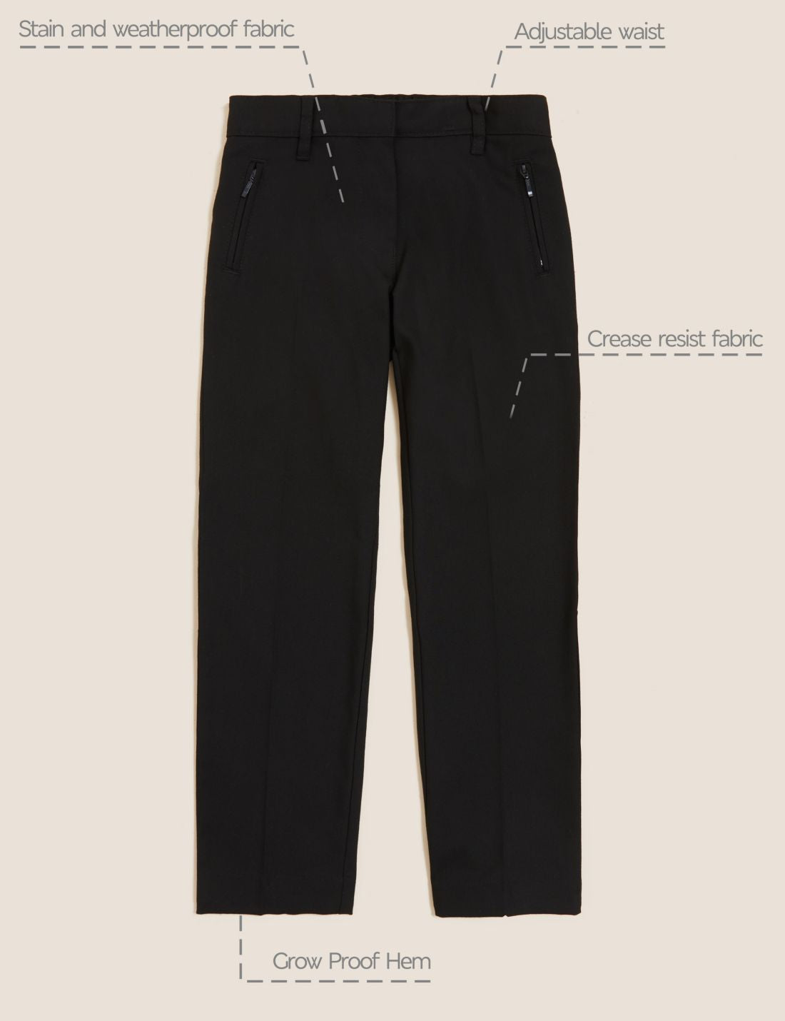 Slim Fit Okul Pantolonu (2-18 Yaş)