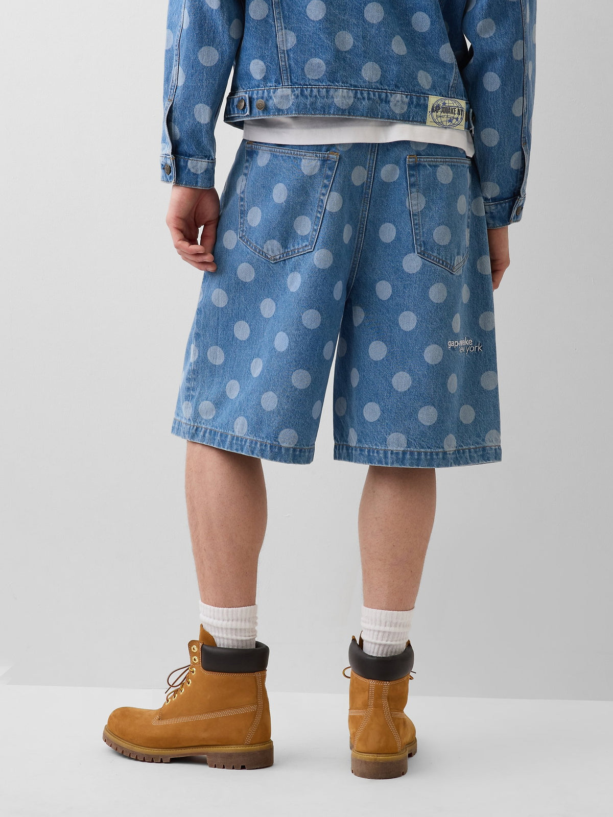 Açık Mavi Gap × Awake Ny ‘90's Loose Dotted Denim Şort