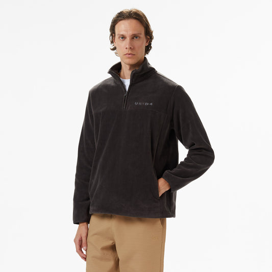 United4 Erkek Gri Half Zip Sweatshirt