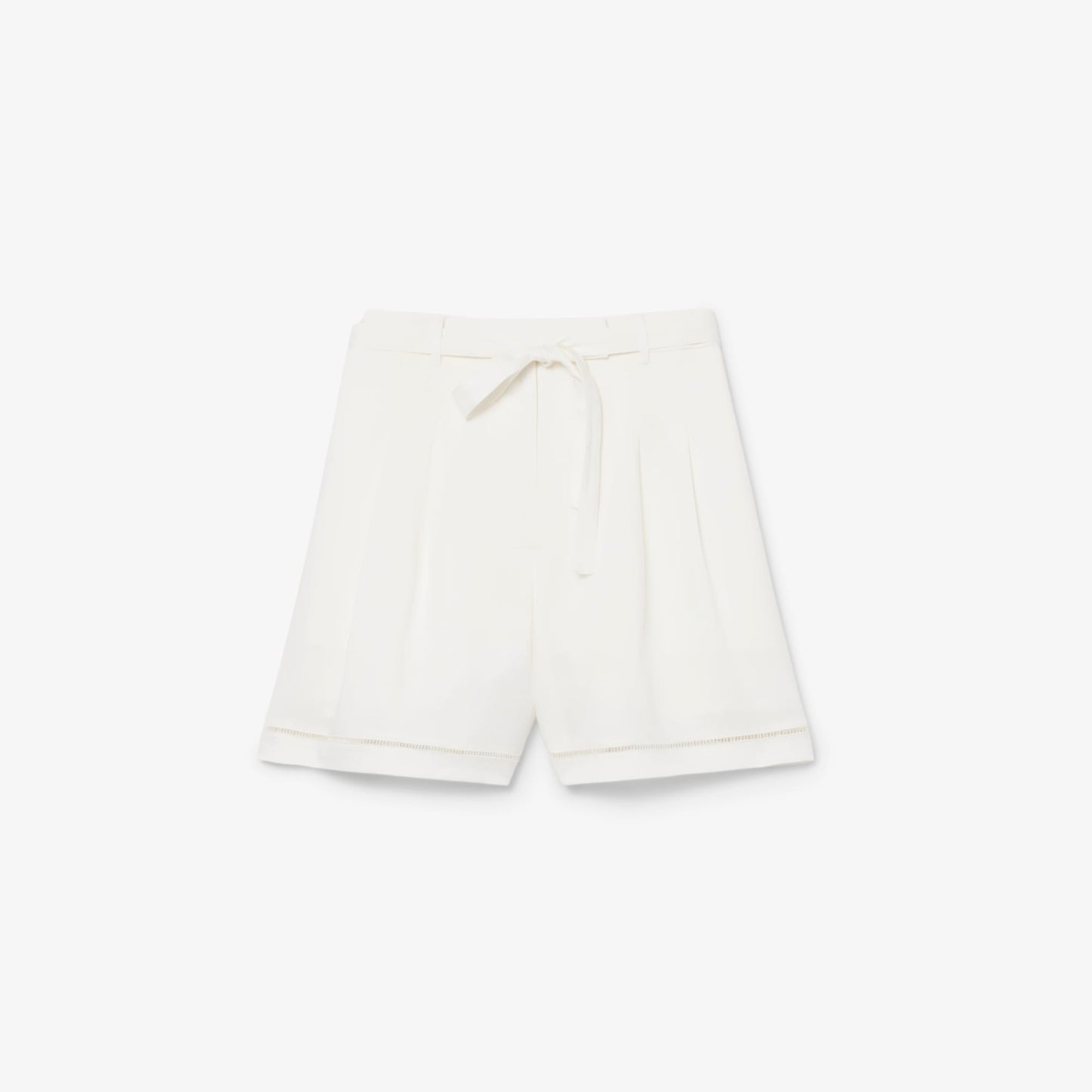 Lacoste Kadın Oversize Fit Beyaz Bermuda Şort