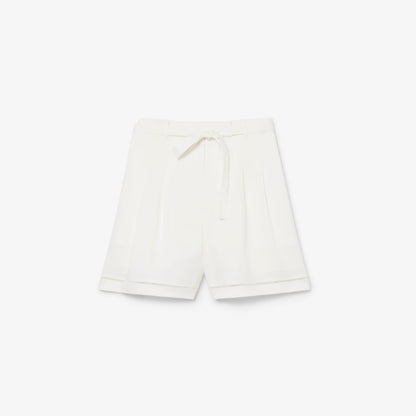 Lacoste Kadın Oversize Fit Beyaz Bermuda Şort