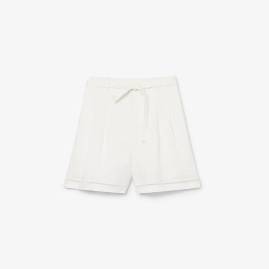 Lacoste Kadın Oversize Fit Beyaz Bermuda Şort