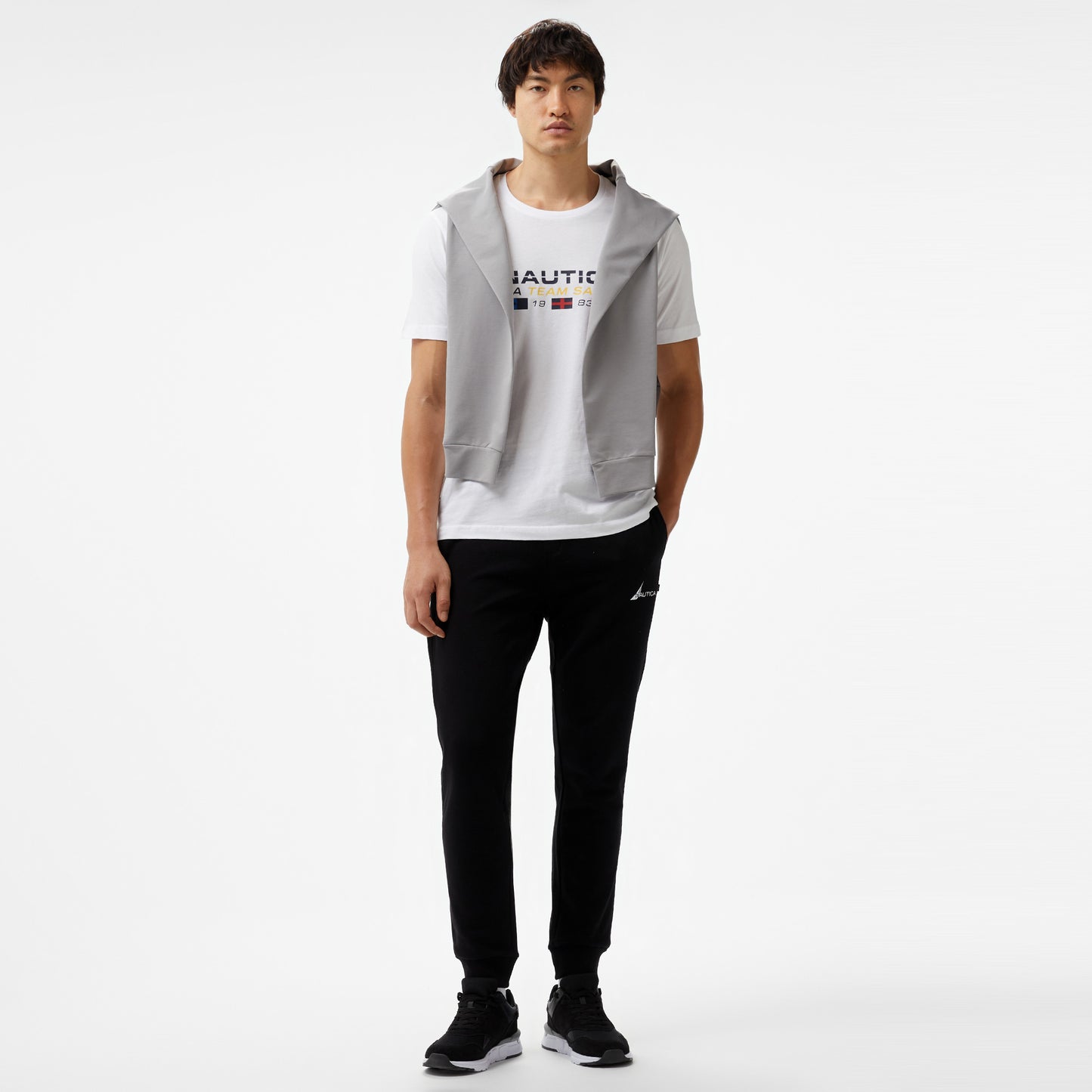 Nautica Erkek Beyaz Standart Fit Kısa Kollu Baskılı T-shirt