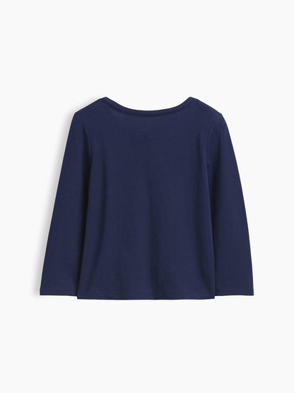 Lacivert Grafik Baskılı T-shirt