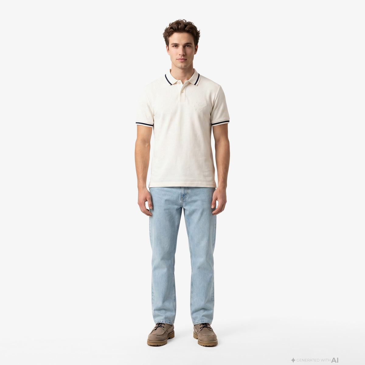 Tommy Hilfiger Country Club Erkek Krem Rengi Polo Yaka T-shirt