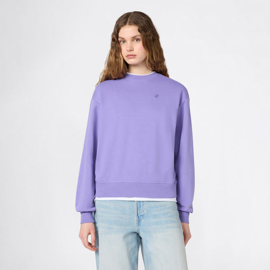 Champion Crewneck Regular Fit Kadın Mor Sweatshirt