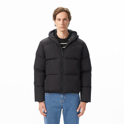 Lacoste Erkek Relaxed Fit Kapüşonlu Siyah Mont