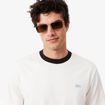 Lacoste Classic Fit Bisiklet Yaka Erkek Beyaz T-shirt