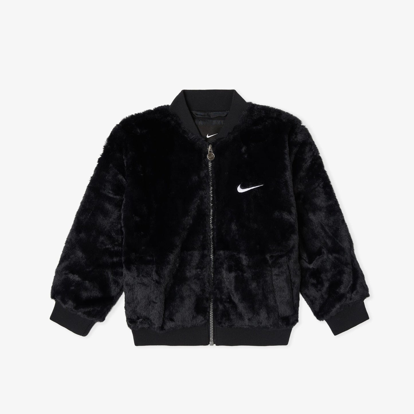 Nike Faux Fur Bomber Çocuk Siyah Mont