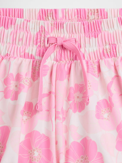 Pembe Pull-on Kelebek Baskılı Şort