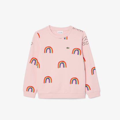 Lacoste Desenli Çocuk Pembe Sweatshirt