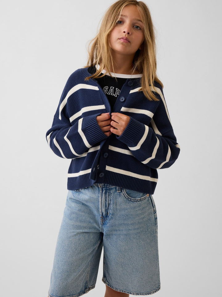 Açık Gri %100 Pamuk Oversized Boxy Triko Hırka