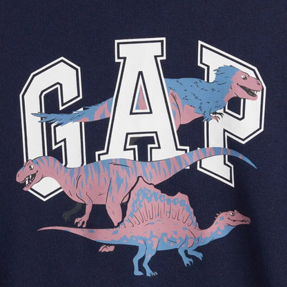 Gap V-french Oversized Logo Crew Çocuk Lacivert Sweatshirt