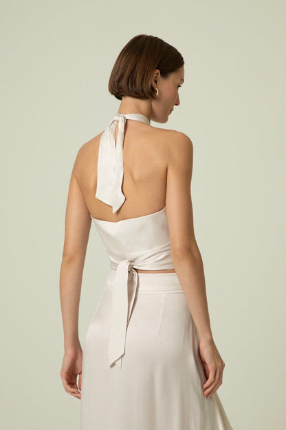 Boyundan Bağlamalı Ekru Büstiyer