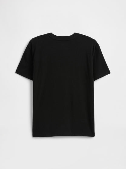 Siyah Bisiklet Yaka T-shirt