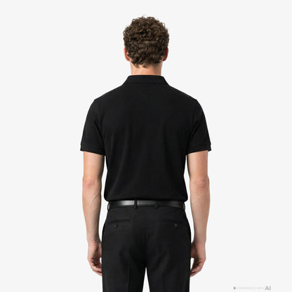Tommy Hilfiger Classic Flag Erkek Siyah Polo Yaka T-shirt
