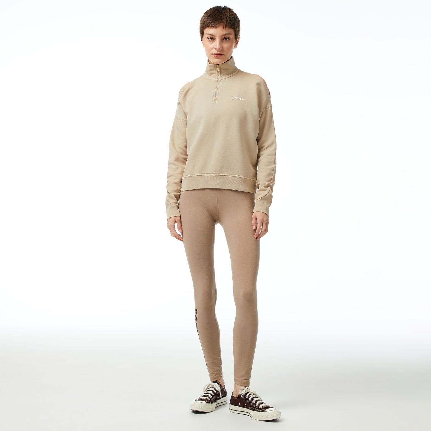 United4 Classic Kadın Krem Sweatshirt