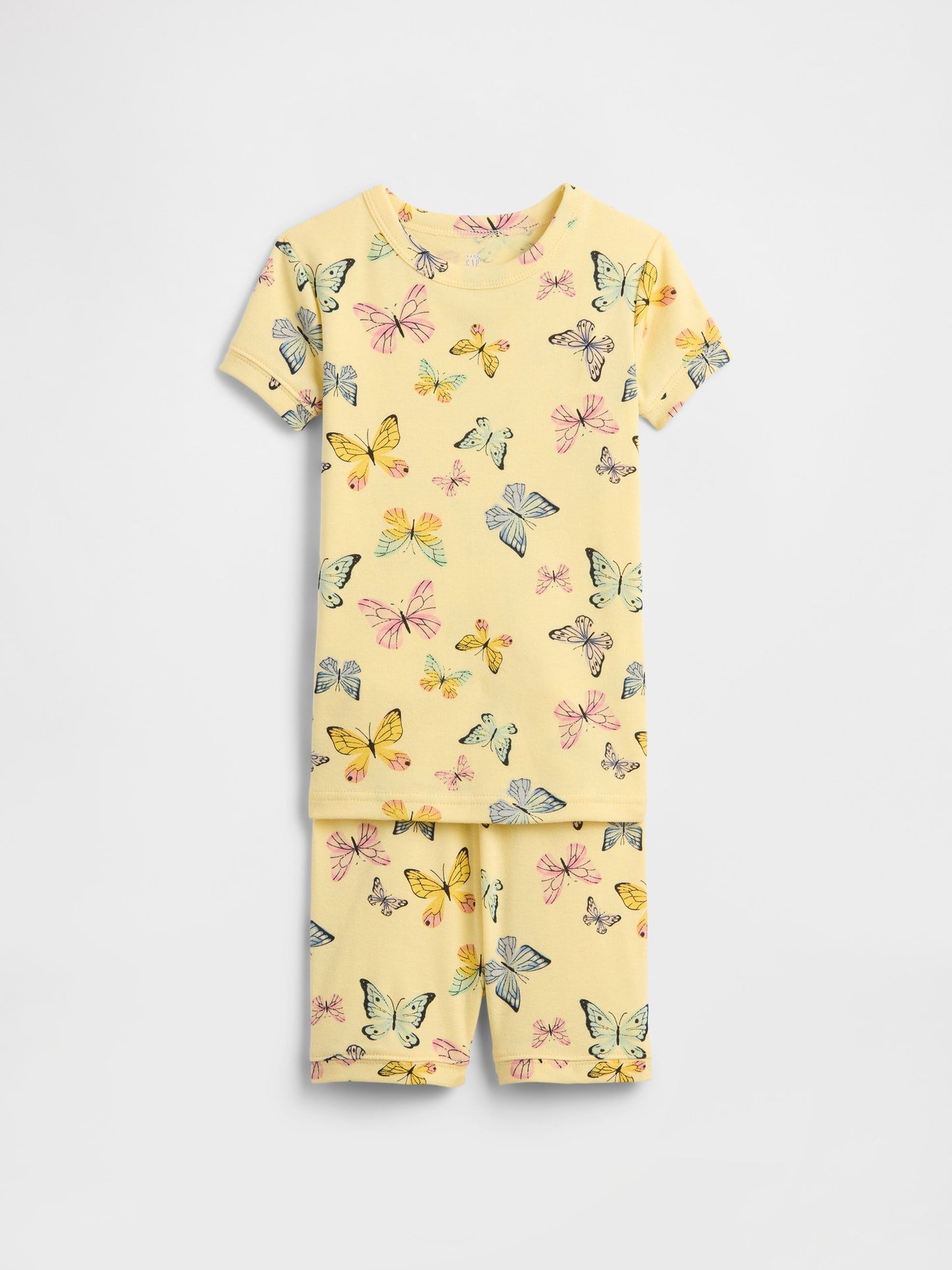 Sarı %100 Organik Pamuk Desenli Pijama Takımı