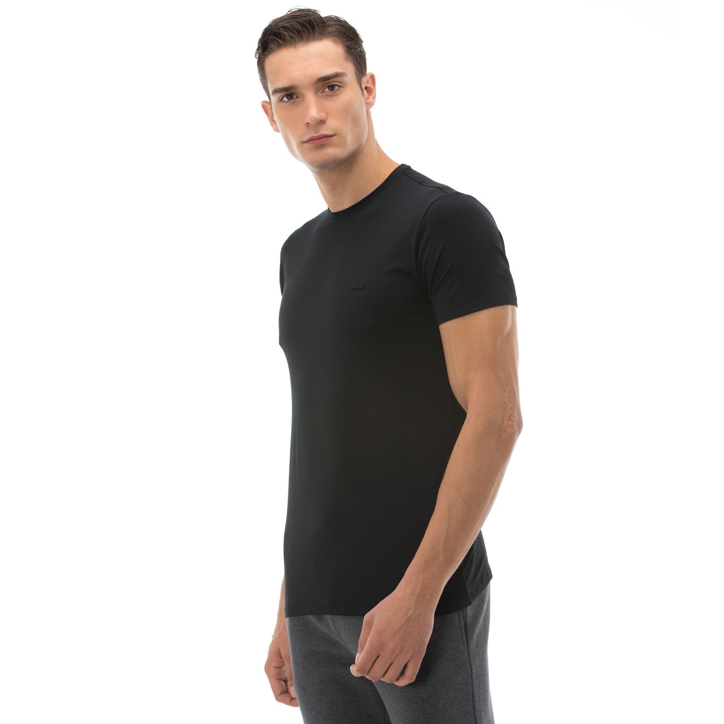 Lacoste Erkek Slim Fit Bisiklet Yaka Siyah T-shirt