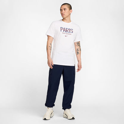 Nike Paris Saint Germain Wordmark Erkek Beyaz T-shirt