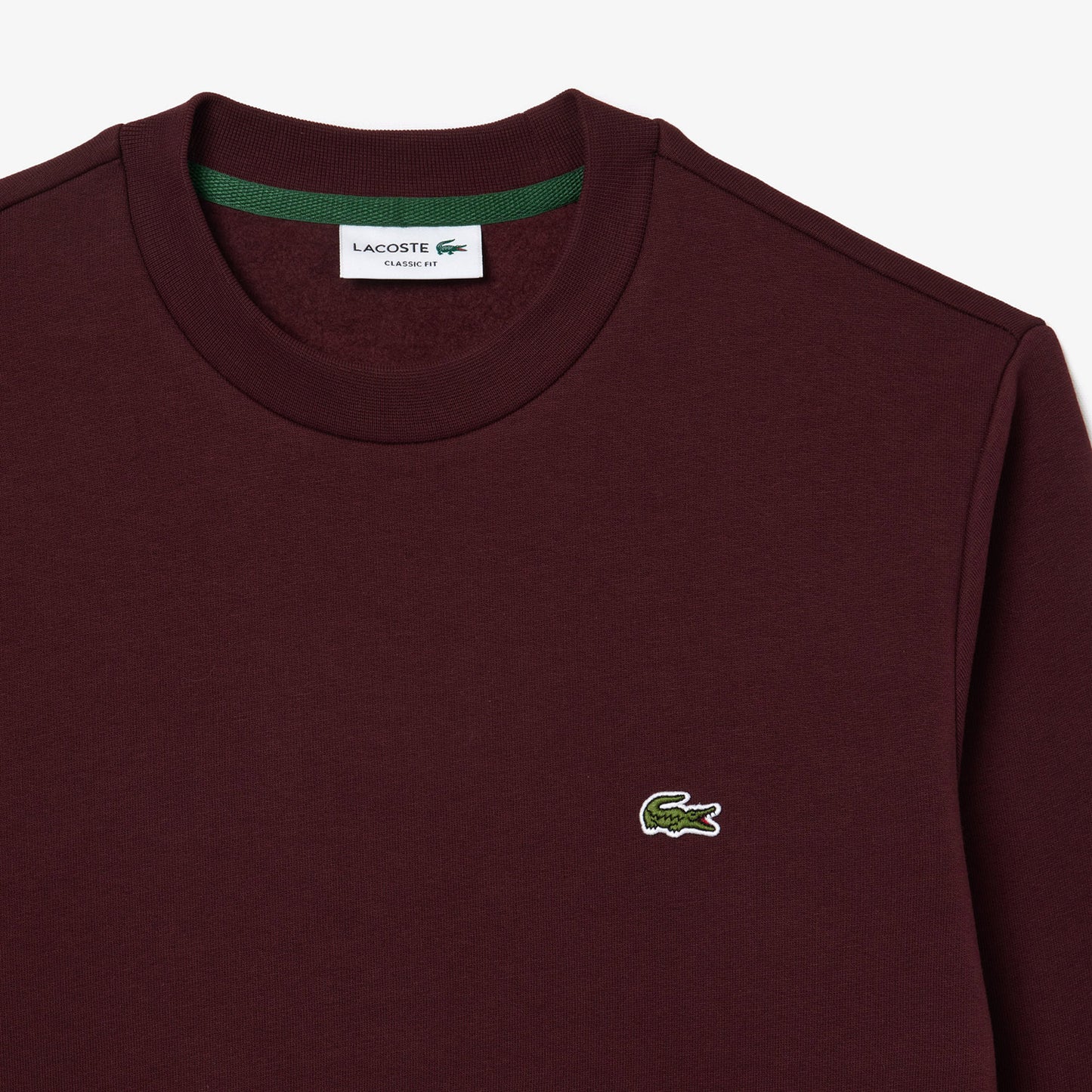 Lacoste Classic Fit Erkek Bisiklet Yaka Bordo Sweatshirt