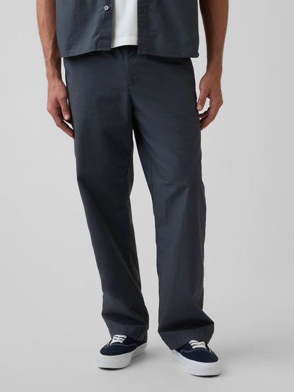 Lacivert Poplin '90s Loose Pantolon