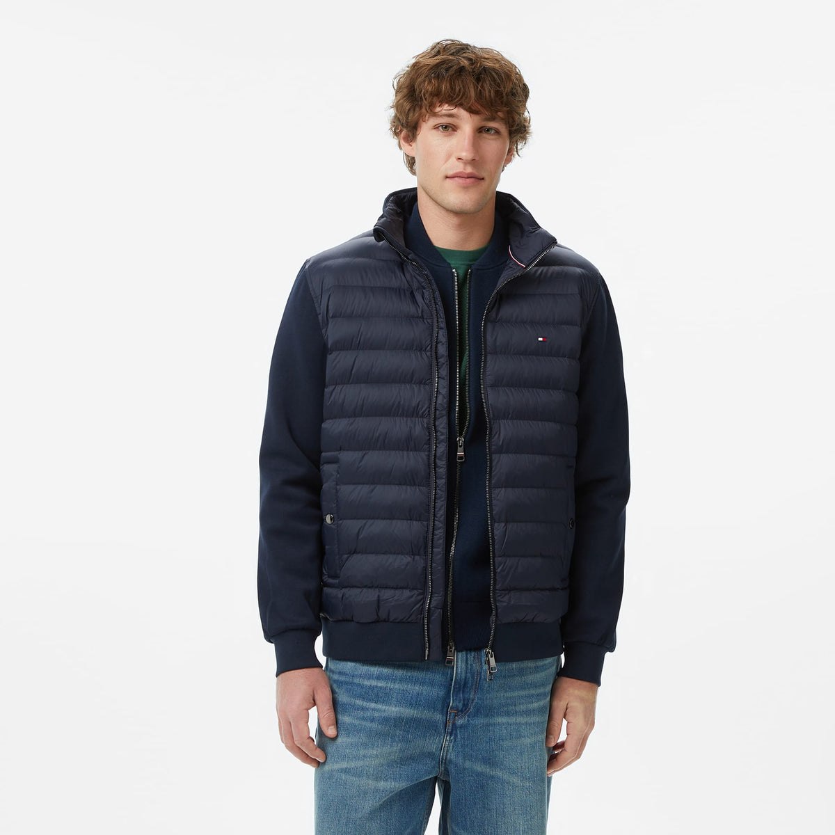 Tommy Hilfiger Mixed Media Erkek Lacivert Ceket