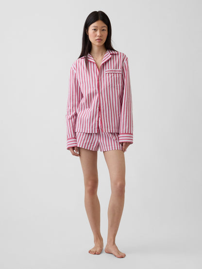 Kırmızı Poplin Gömlek Pijama Üstü