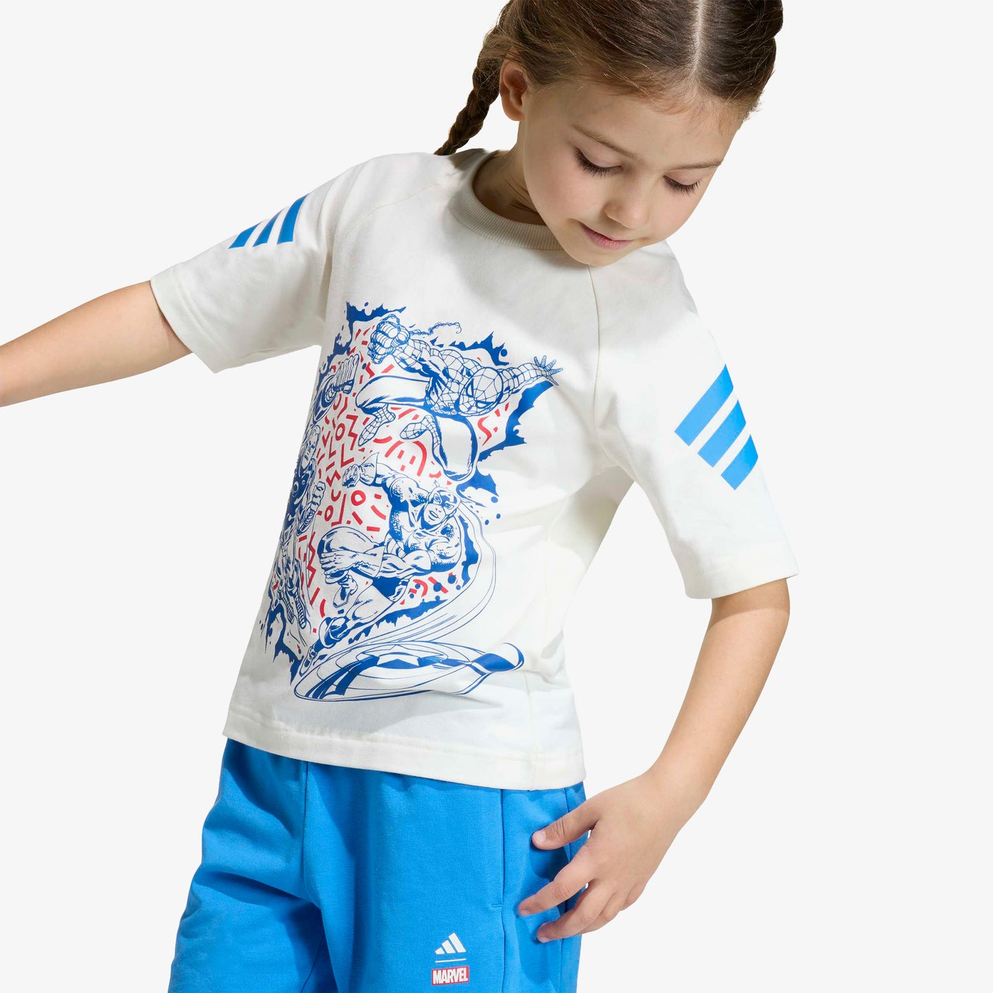 Adidas Lk Marvel Çocuk Mavi Şort Takım