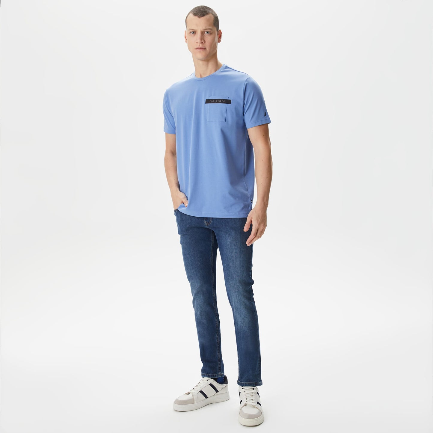 Nautica Erkek Mavi Standart Fit T-shirt