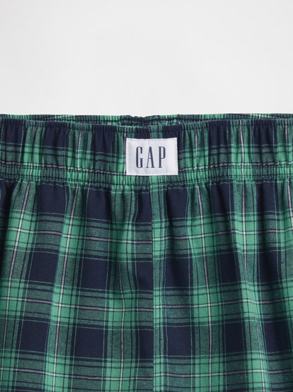 Yeşil Çocuk Geri Dönüştürülmüş Boxer Pijama Şortları