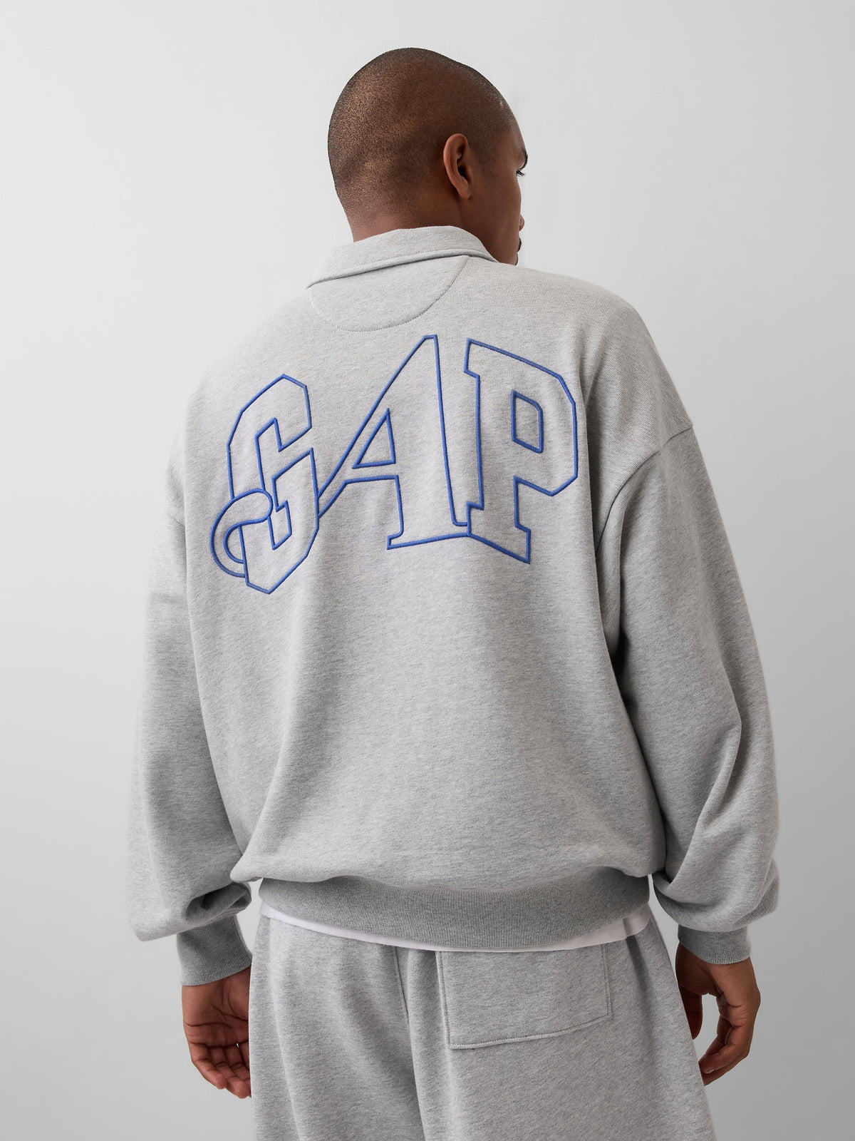 Açık Gri Gap × Awake Ny Heavyweight Oversized Çeyrek Fermuarlı Sweatshirt