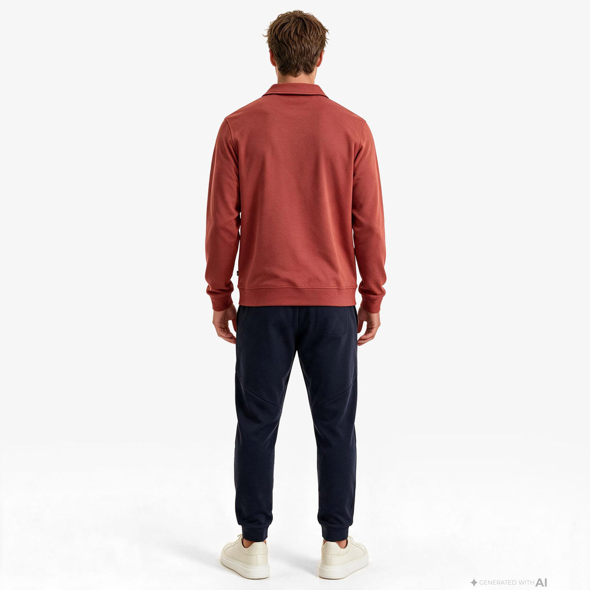 Nautica Erkek Turuncu Polo Yaka Sweatshirt