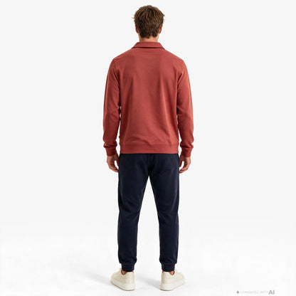 Nautica Erkek Turuncu Polo Yaka Sweatshirt