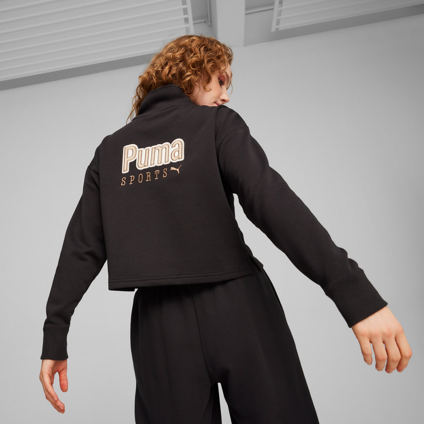 Puma Team Half Zip Crew Kadın Bej Sweatshirt