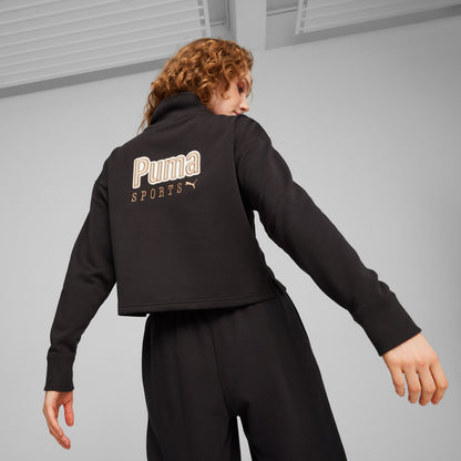 Puma Team Half Zip Crew Kadın Bej Sweatshirt