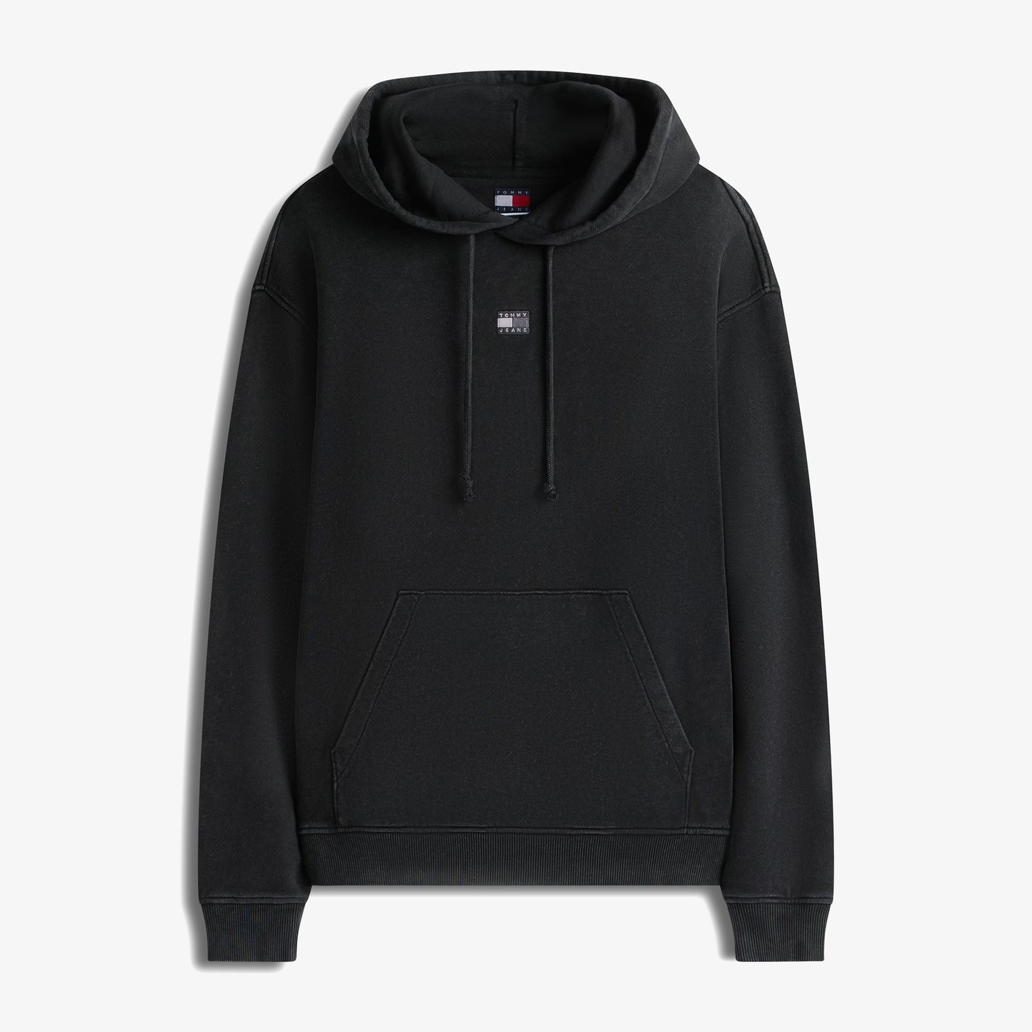 Tommy Hilfiger Relaxed Overdyed Flag Hood Erkek Siyah Sweatshirt