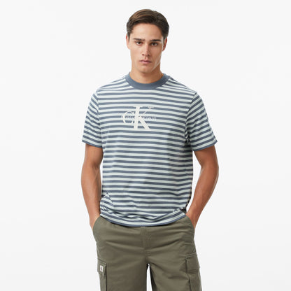 Calvin Klein 20s Stripe Jersey Monologo Erkek Gri T-shirt