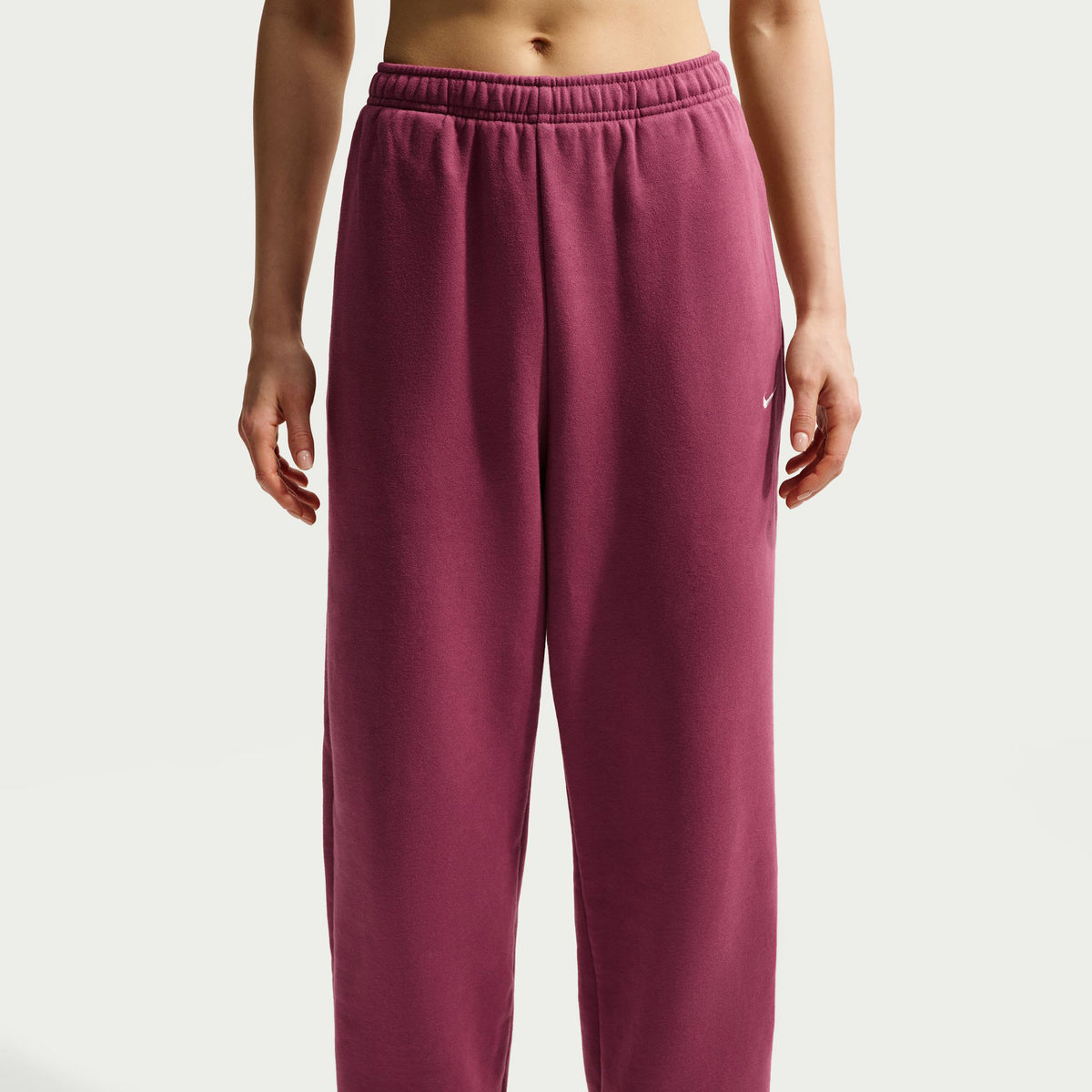 Nike Studio Fleece Medium Weight Kadın Bordo Eşofman Altı