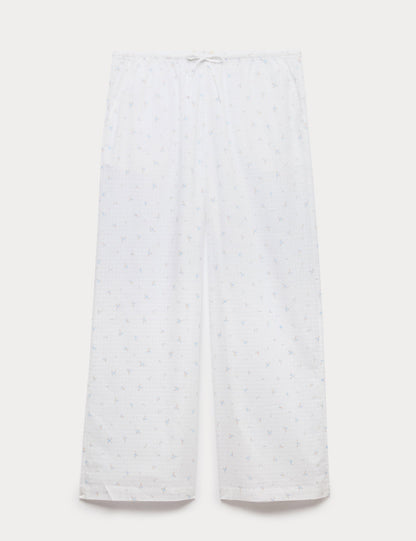 Saf Pamuklu Desenli Pijama Altı