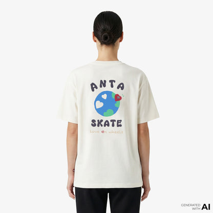 Anta Anta Skate- Valentine's Day Kadın Krem T-shirt