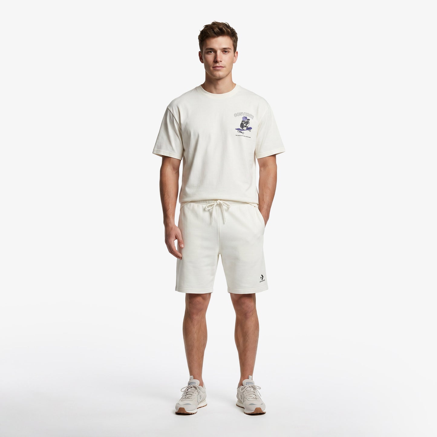 Converse Regular Fit Erkek Krem T-shirt