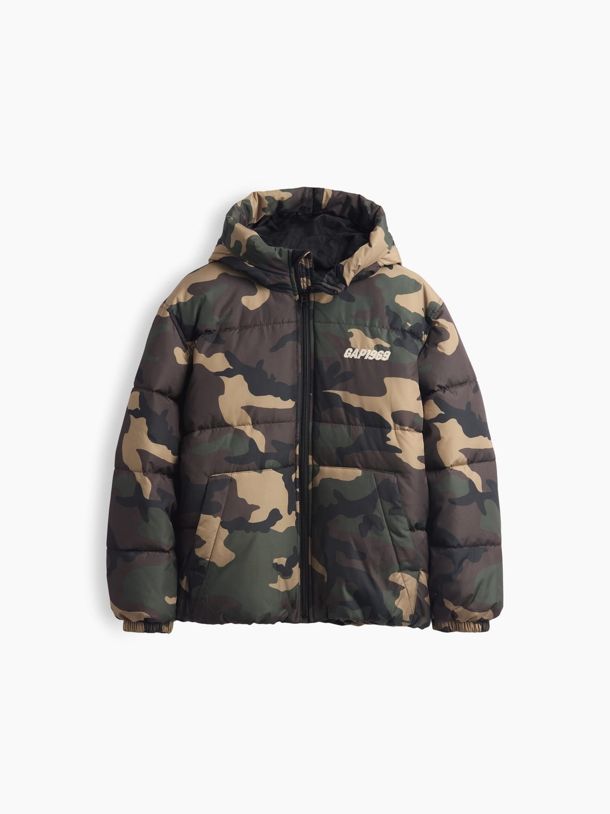 Kamuflaj Midweight Hooded Puffer Şişme Ceket