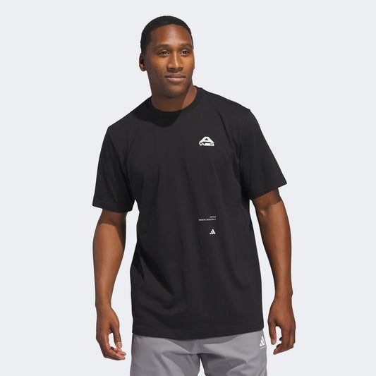Adidas Basketbol Baskılı Erkek Siyah T-shirt