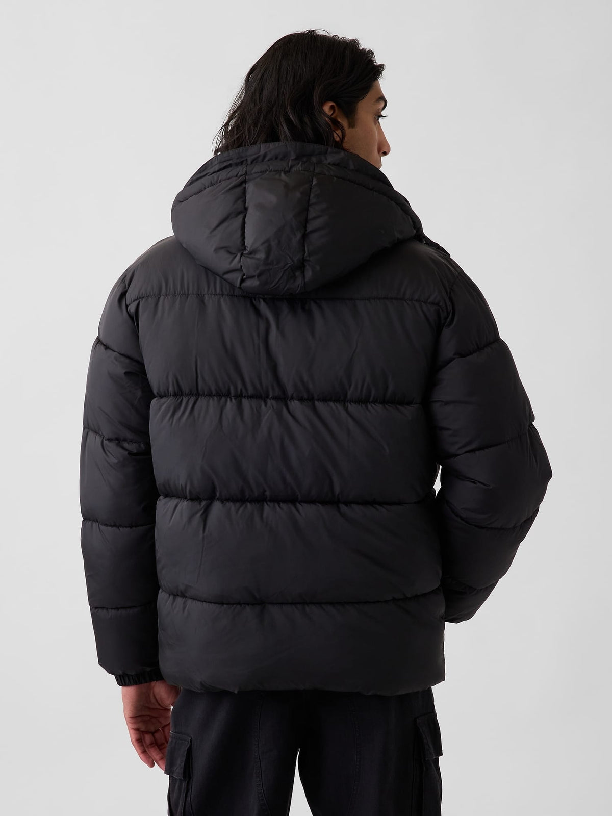 Siyah Recycled Heavyweight Puffer Şişme Mont