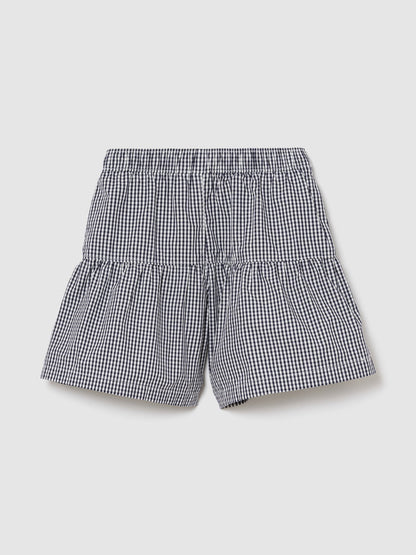 Lacivert Pull-on Tiered Şort