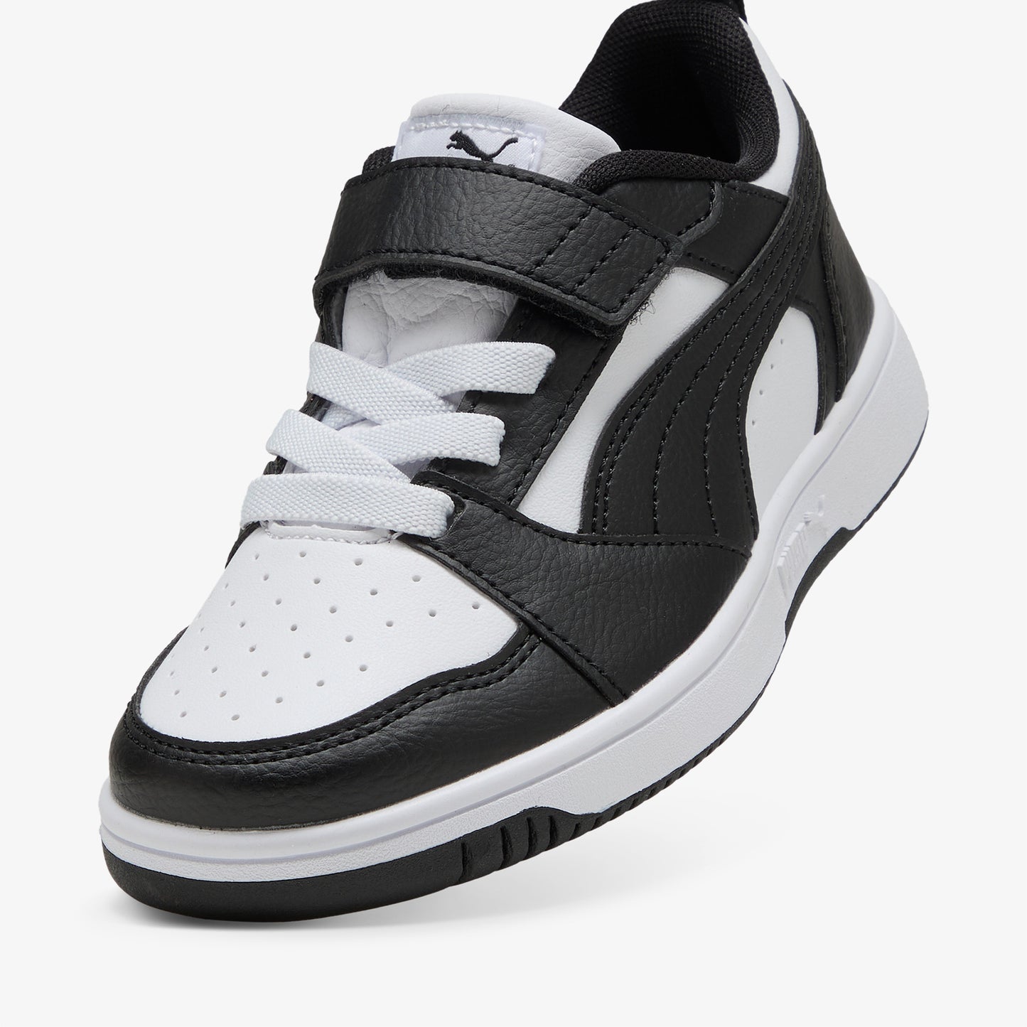 Puma Rebound V6 Low Çocuk Siyah Beyaz Spor Ayakkabı