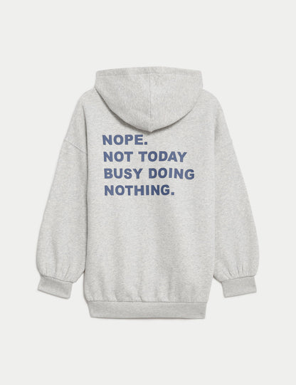 Pamuklı Slogan Desenli Sweatshirt